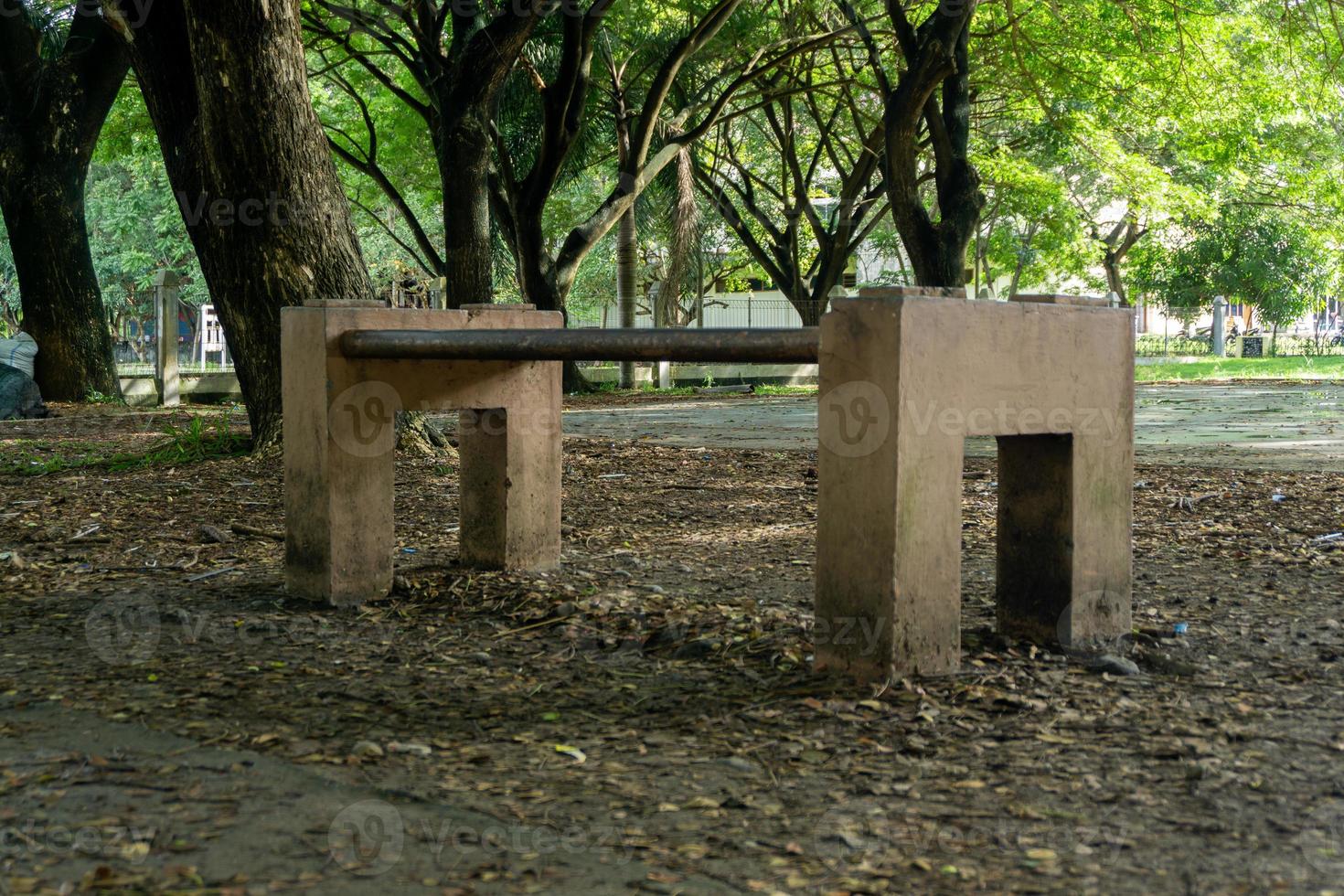 Outdoor cement bench. photo