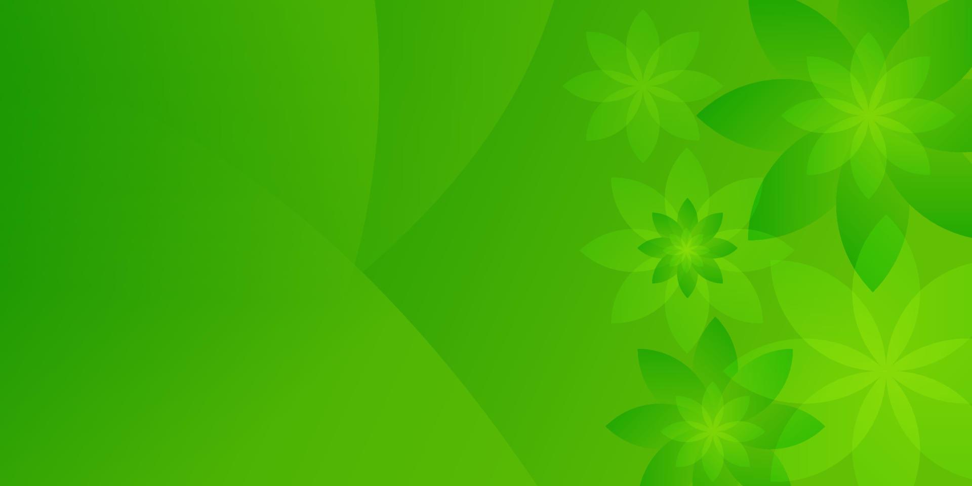 Green abstract background with flower gradient dynamic vector