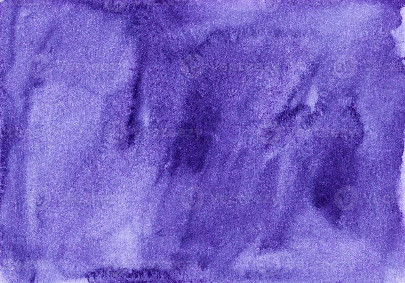 Watercolor royal purple background texture. Calm blue-purple aquarelle backdrop. Stains on paper. photo