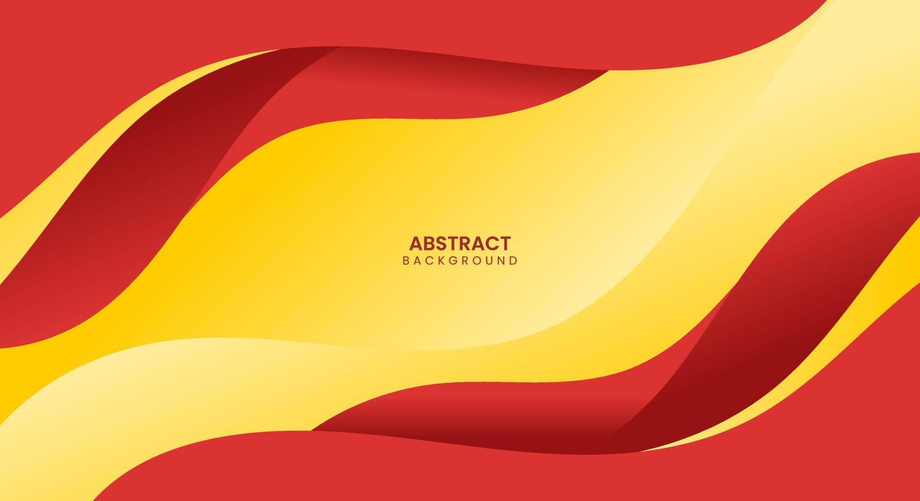 Yellow with red wavy background vector