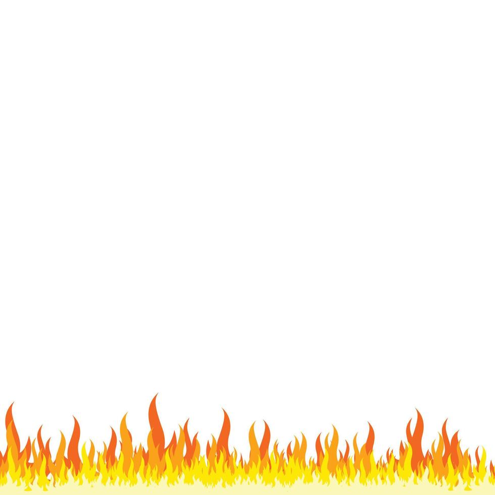 efecto de llamas en el borde inferior con fondo blanco vector