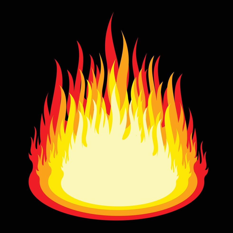 Flames Effect on Black Background vector