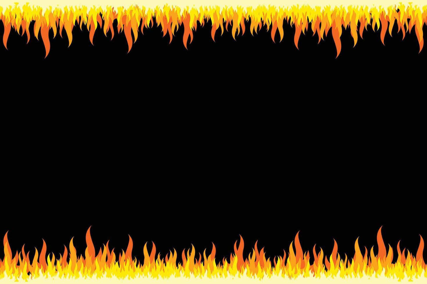 Flames Effect Boder, Frame with Black Background vector