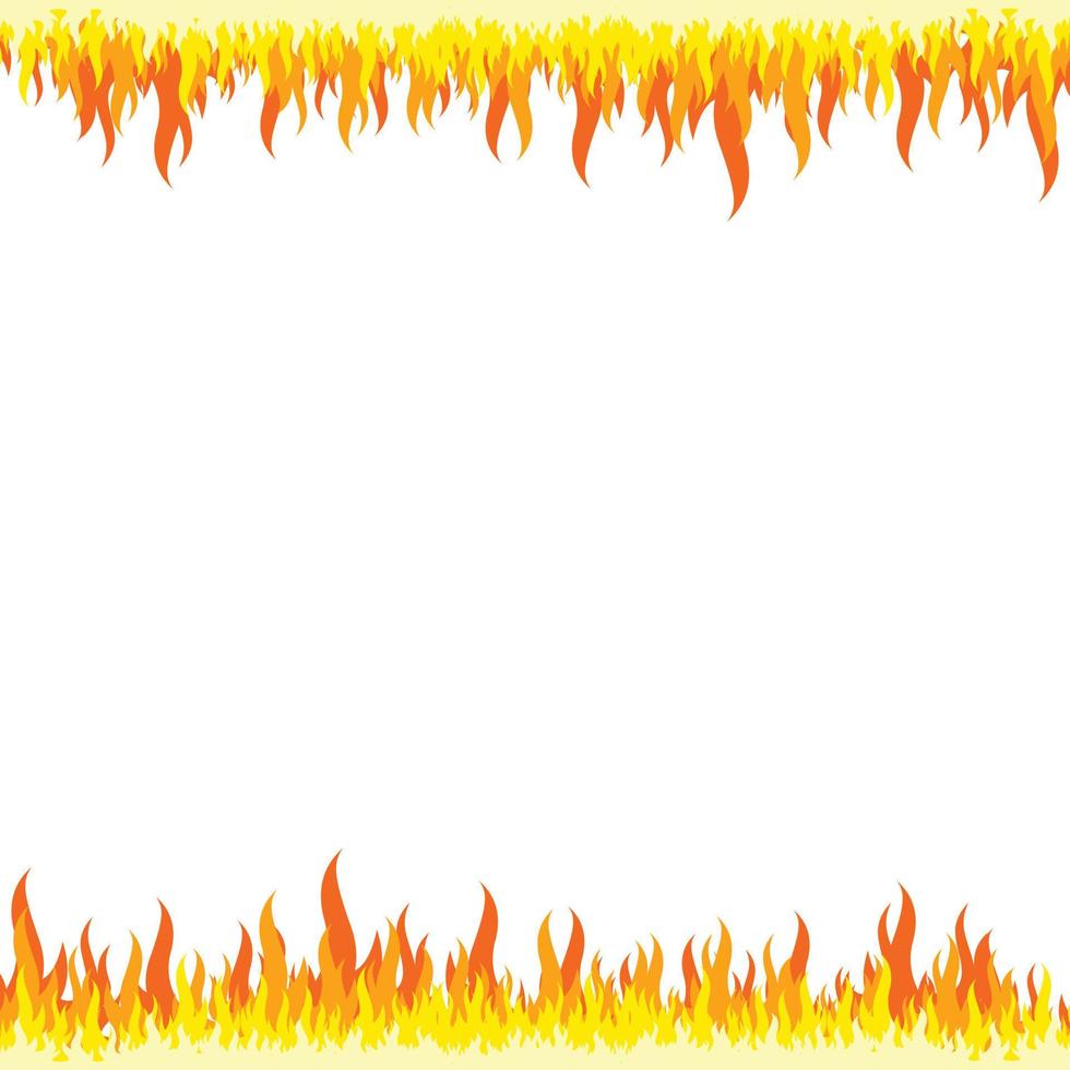 Flames Effect Boder, Frame with White Background vector