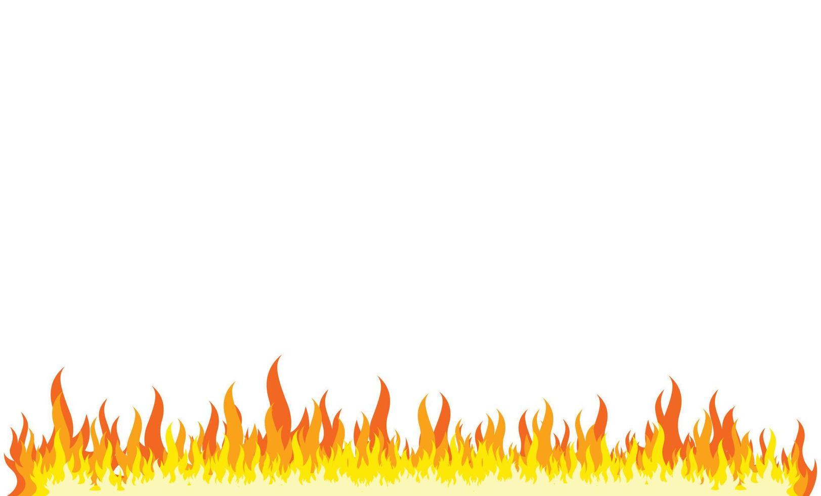 Flames Effect on Bottom Edge with White Background vector