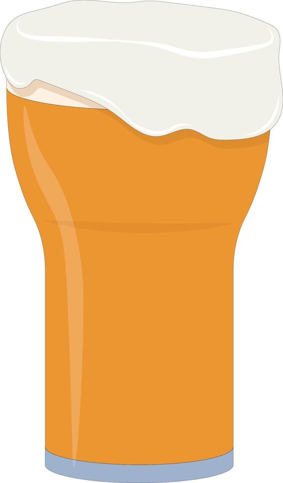 Glass of cold light beer vector illustration