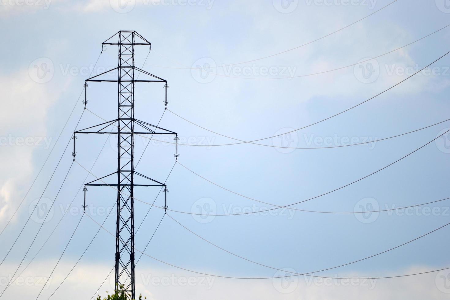 Electricity Pylon and Sky with Clouds photo