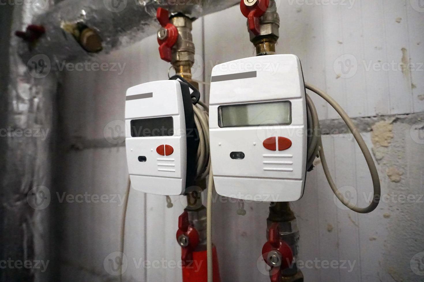 Two Central Heating Meters installed on Water Pipes photo