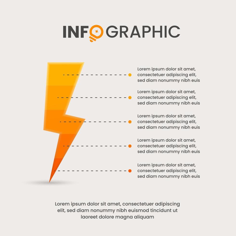 infografía en forma de trueno para mostrar el poder o la fuerza empresarial vector