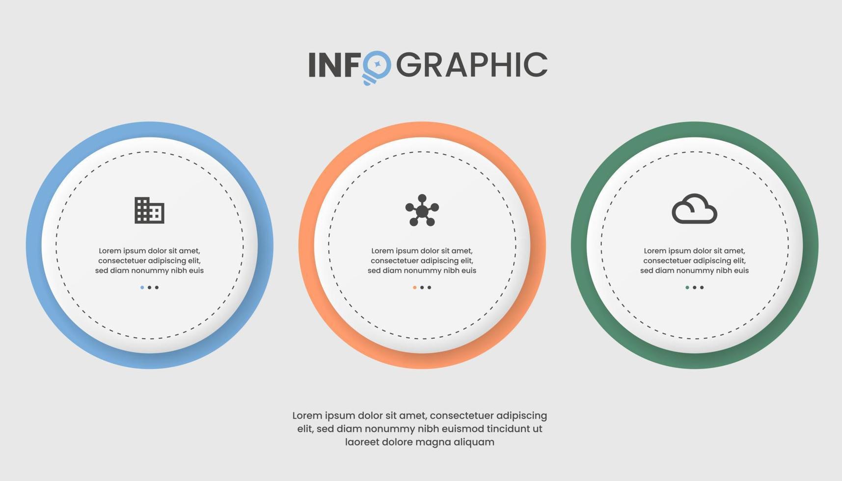 plantilla de diseño infográfico con 3 lugares de opciones para su visualización de datos vector