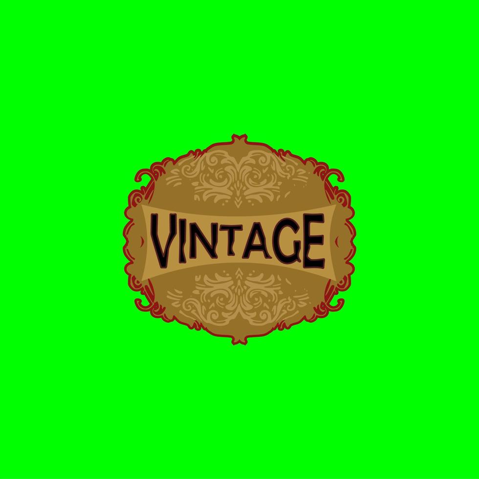 Vintage frame logo. Antique label. Suitable for tattoo studio, barber shop, whiskey label, wine, beer, brewing, salon, shop, signage. vector