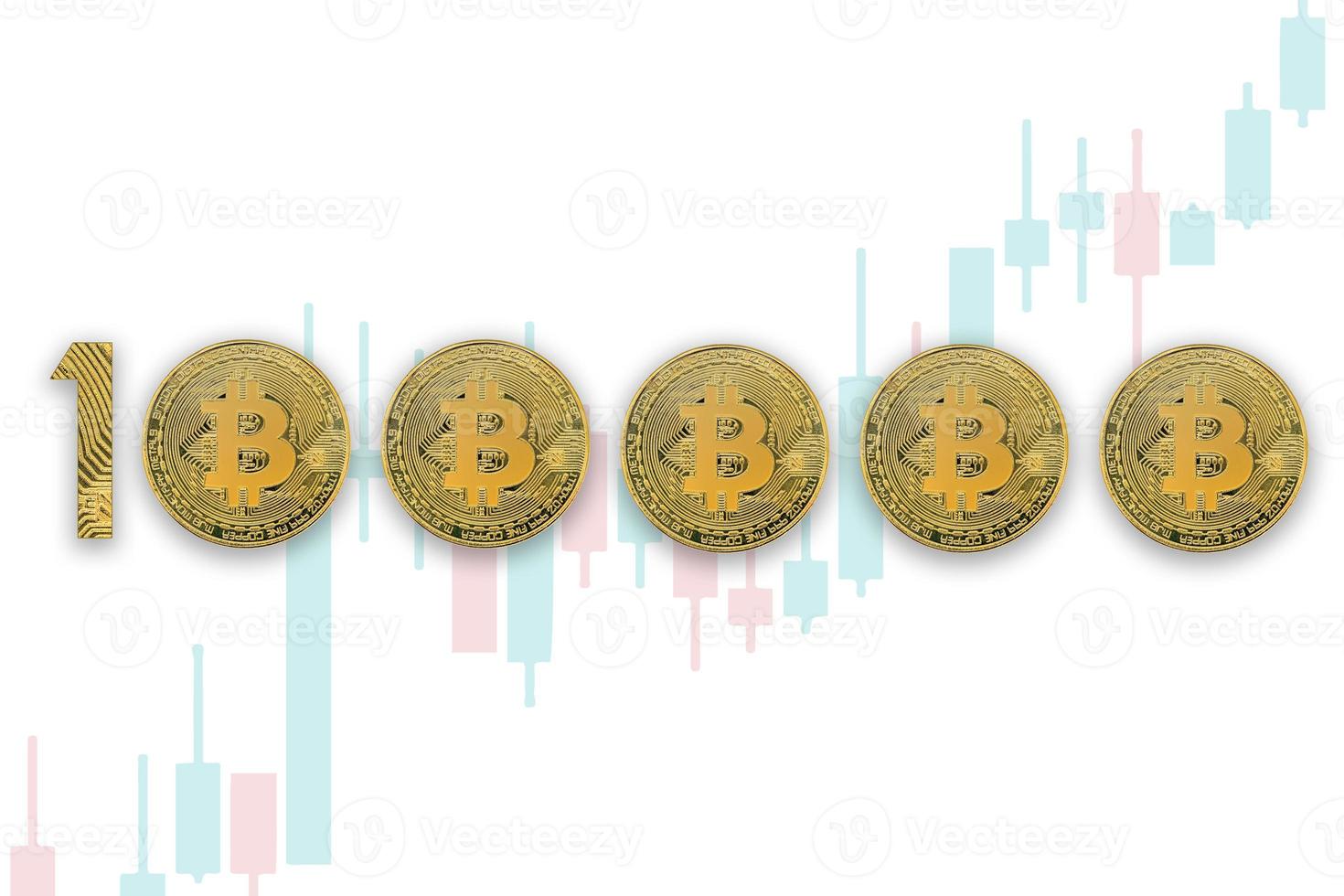 100000 bitcoin exchange rate, isolated. Crypto currency style for design. Trading charts background photo
