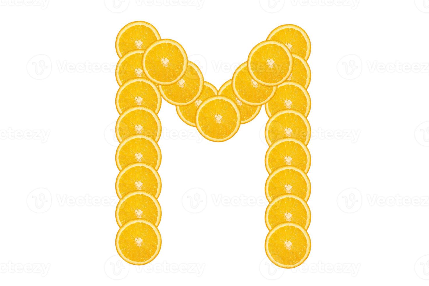 Orange alphabet - letter M photo