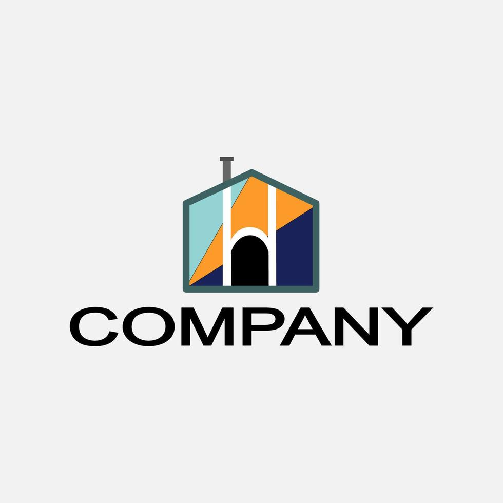 Abstract house logo design template. Colorful sign. Universal vector icon