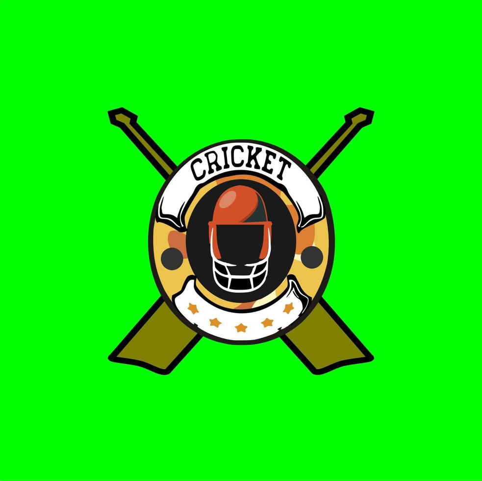 vector de logotipo de liga de cricket de color brillante