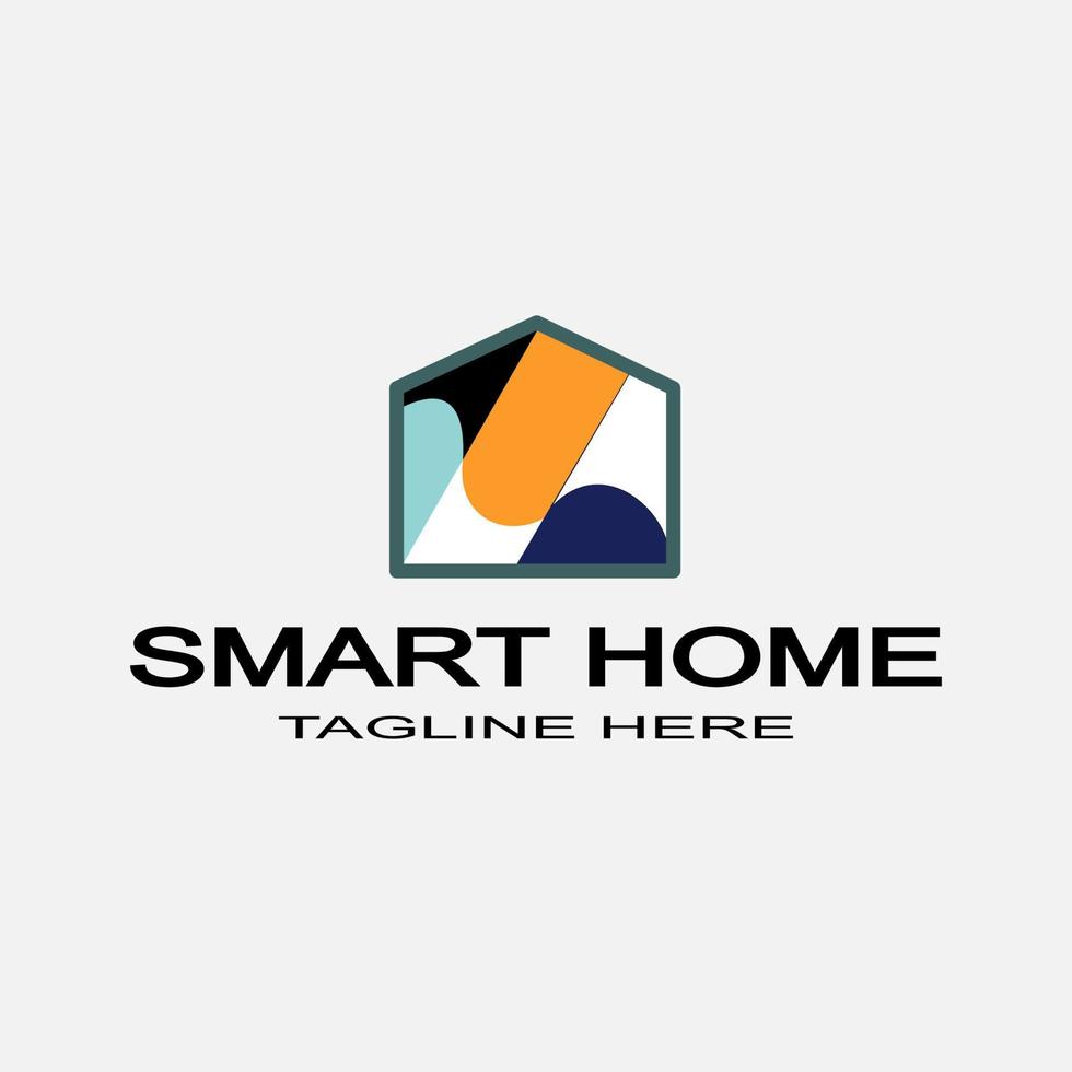 Abstract house logo design template. Colorful sign. Universal vector icon