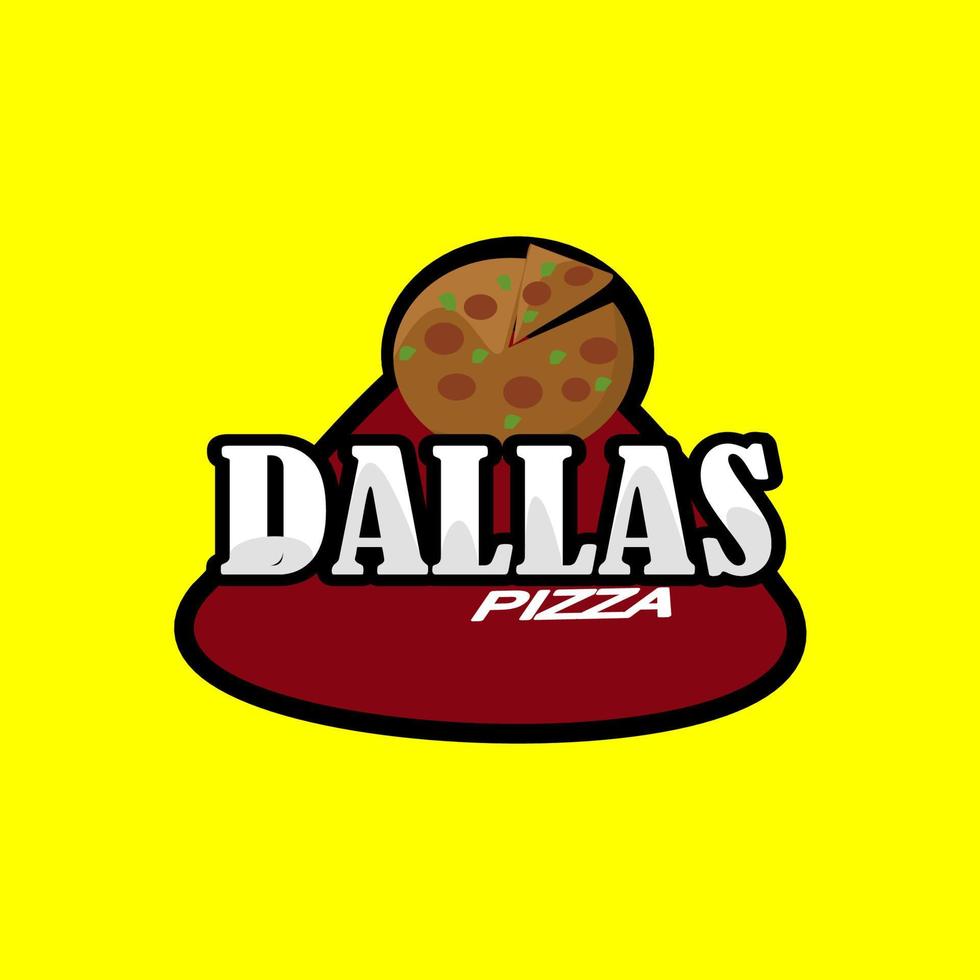 Pizza Daily Fresh Vector Emblem on blackboard. Pizza logo template. Vector emblem for cafe, restaurant or food delivery service.