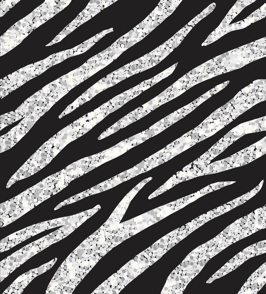 Vector seamless pattern of silver zebra tiger print