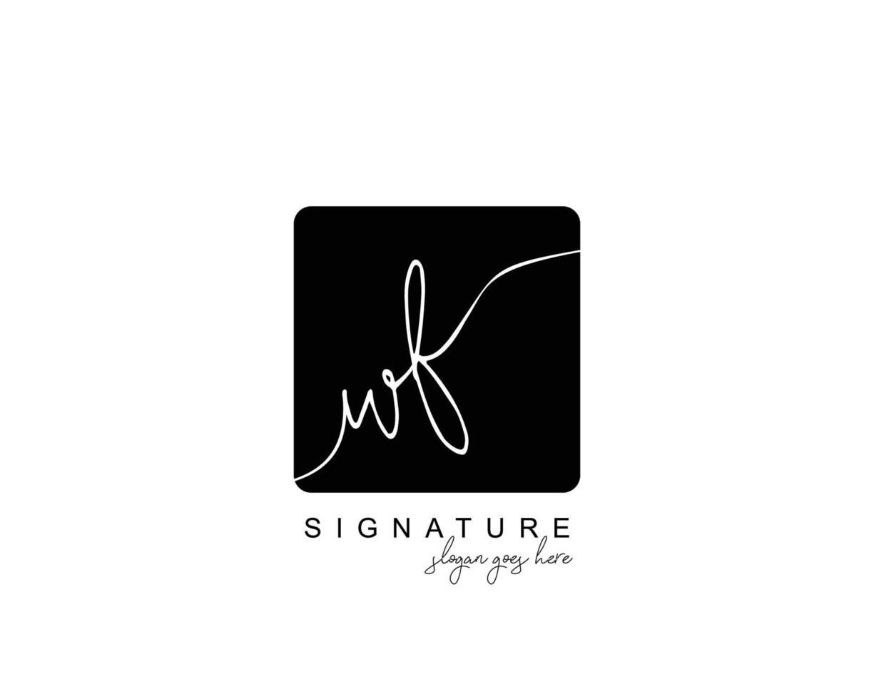 Initial WF beauty monogram and elegant logo design, handwriting logo of initial signature, wedding, fashion, floral and botanical with creative template. vector