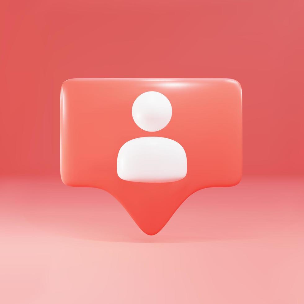 3d notification Add Friend Icon. Vector illustration.