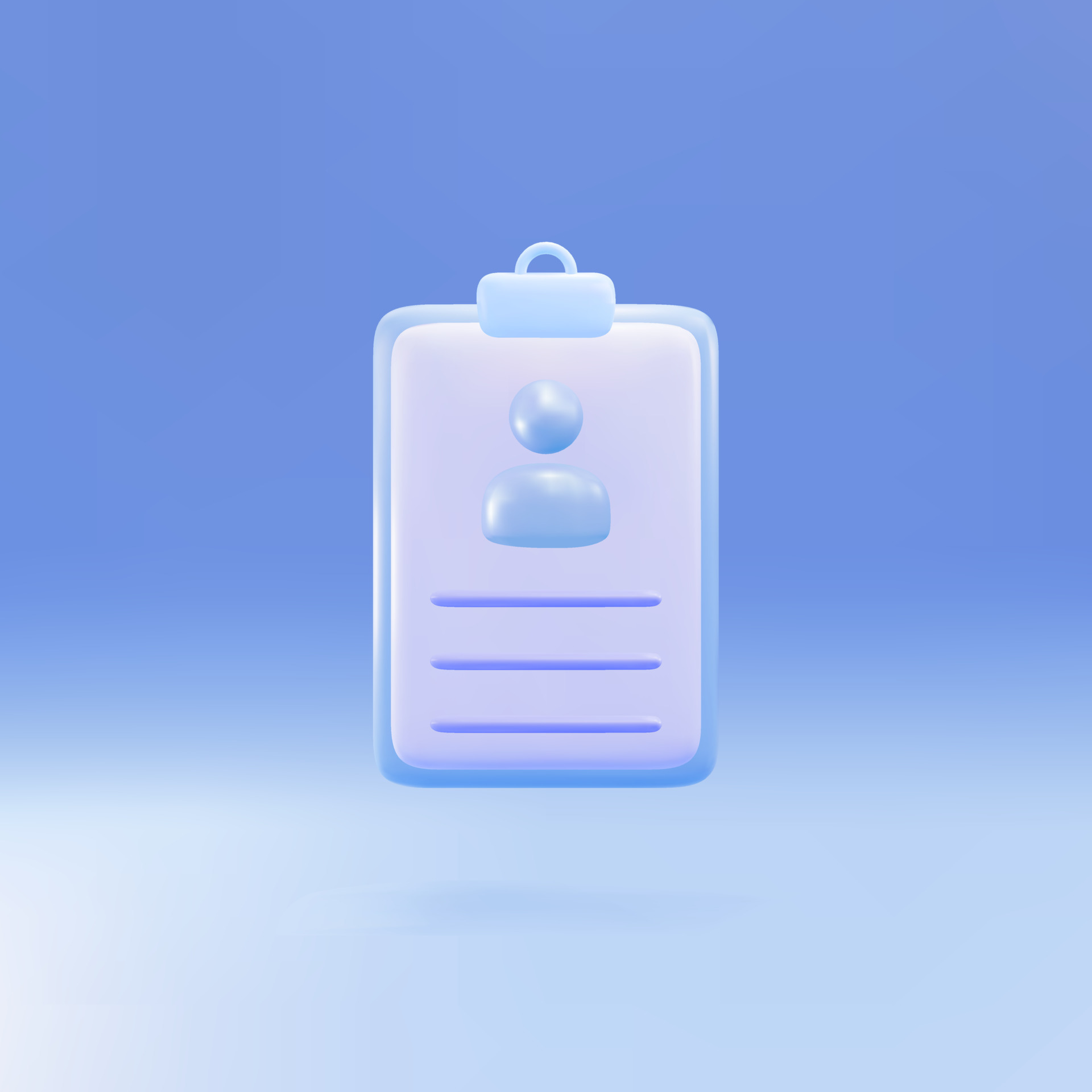 3d Resume icon. Job search, human resources, business, job interview