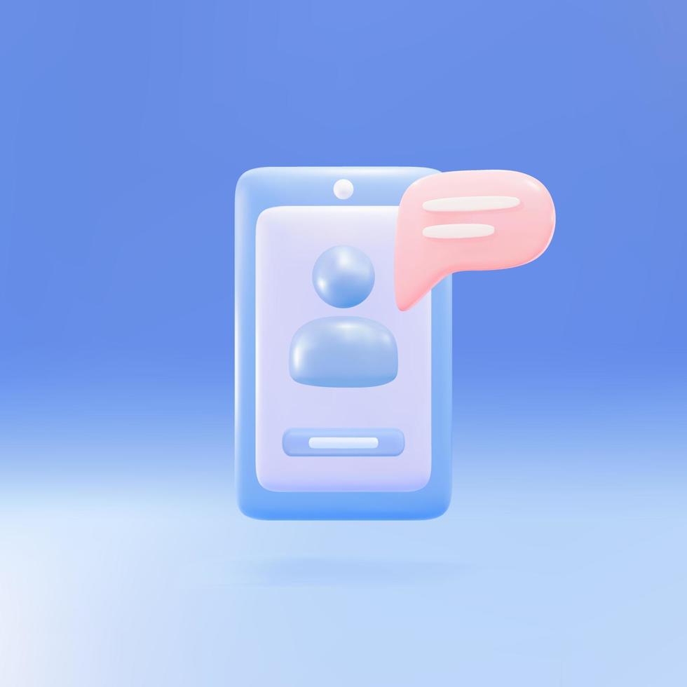3d Person having a video call or online conference meeting, smartphone interface. Vector illustration.