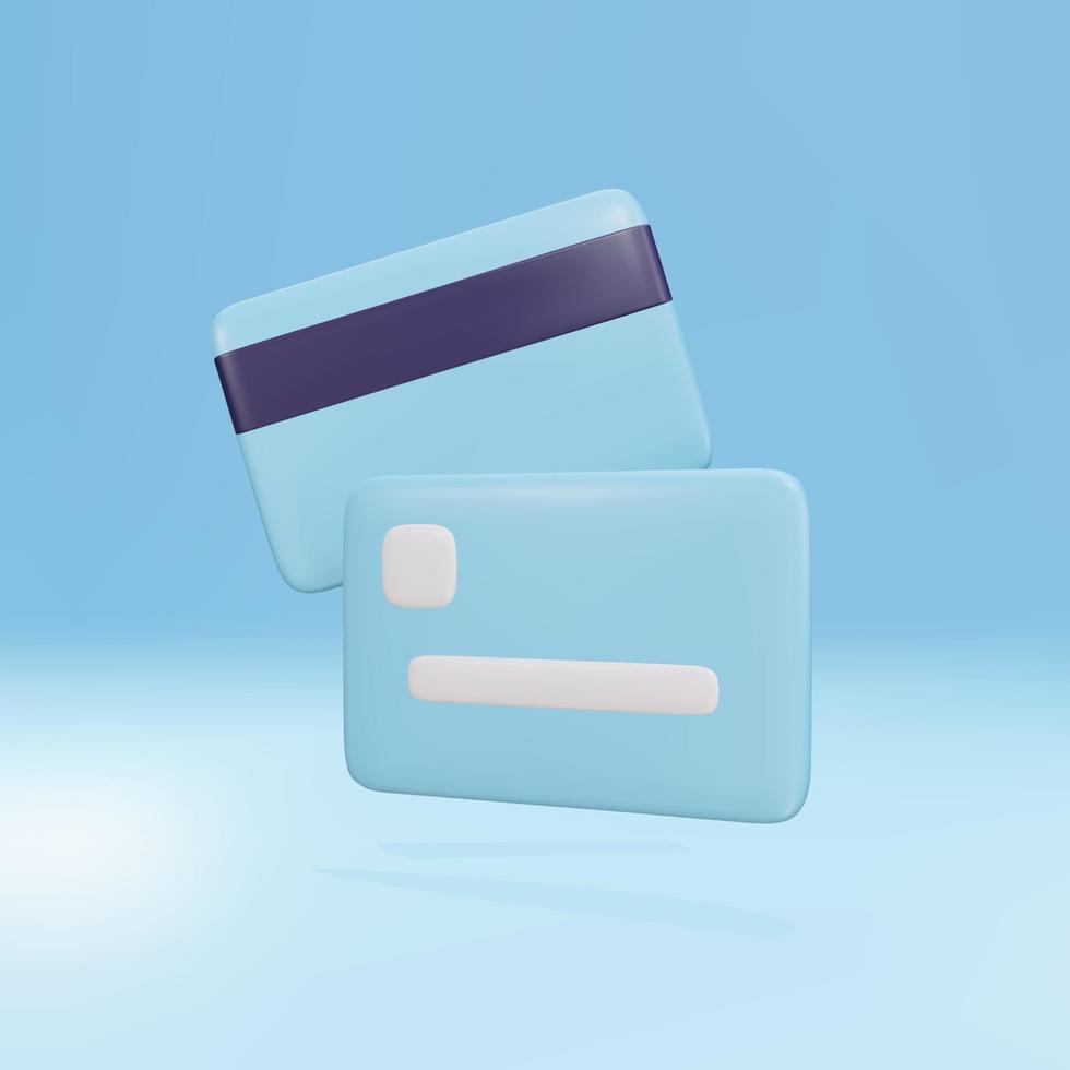 3d credit cards icon for contactless payments, online payment concept. Vector illustration.