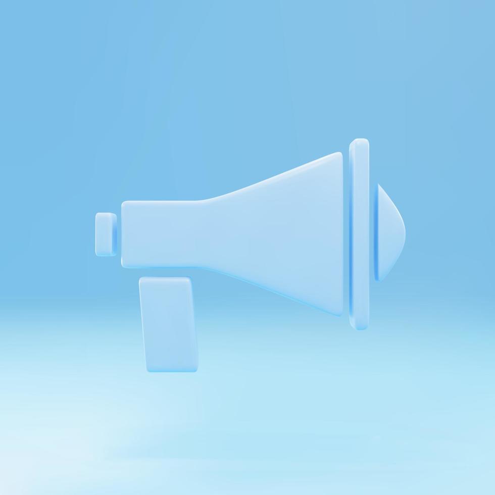 Blue Megaphone icon isolated on blue background. Speaker sign. Vector illustration.