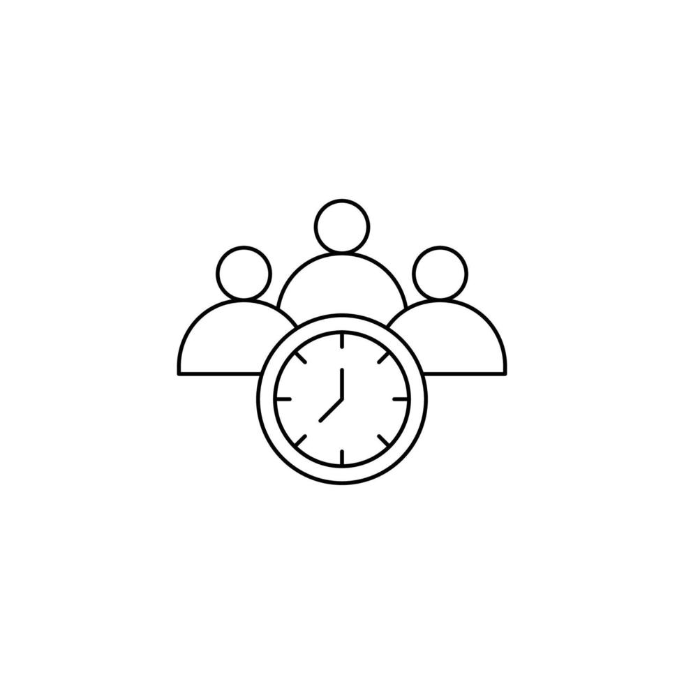 icono de tiempo juntos. icono de contorno vector