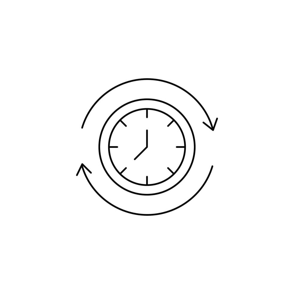 clock icon. outline icon vector