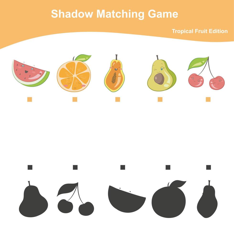 Shadow Matching game for Preschool Children. Matching images with shadows. Educational activity for preschool kids. Vector illustration.