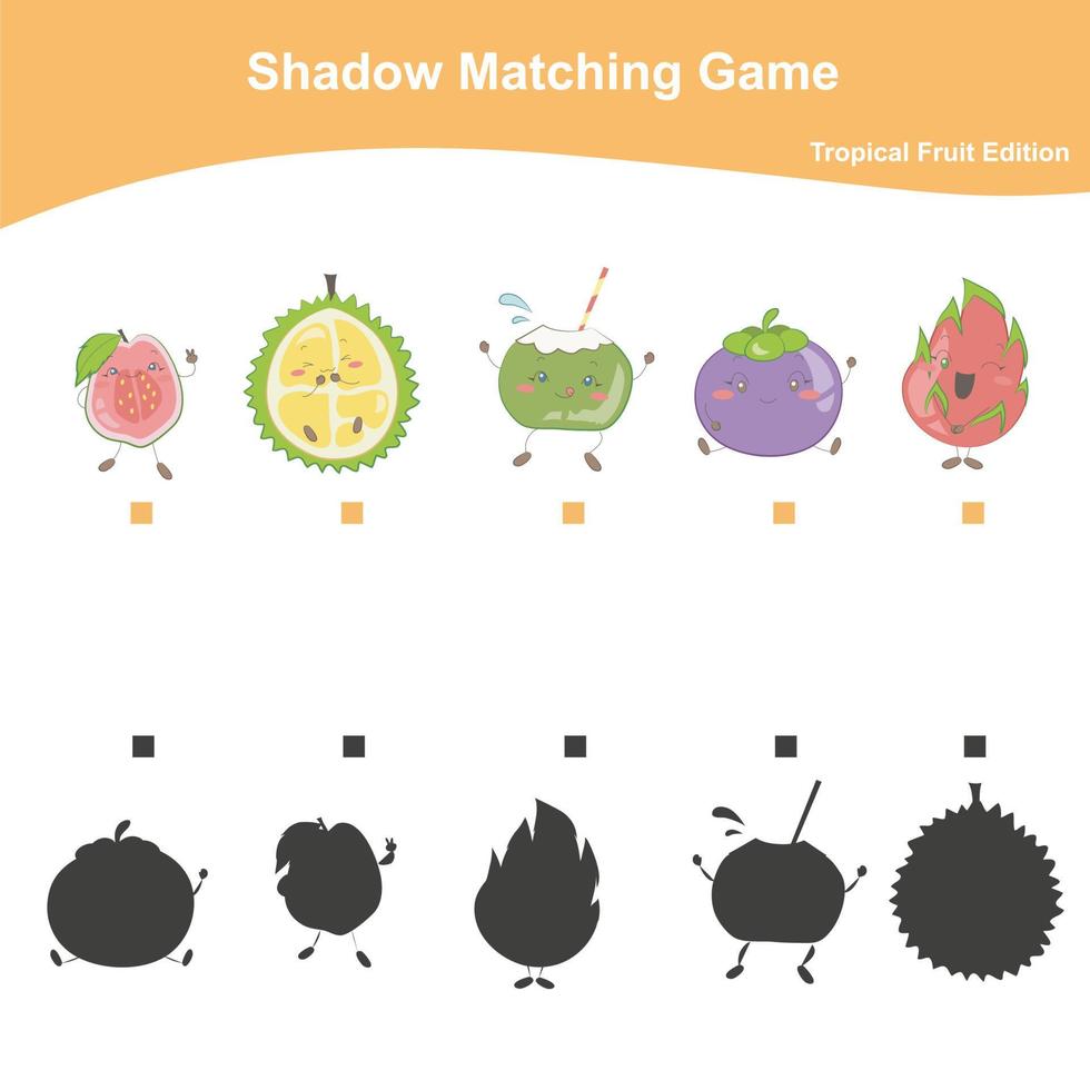 Shadow Matching game for Preschool Children. Matching images with shadows. Educational activity for preschool kids. Vector illustration.