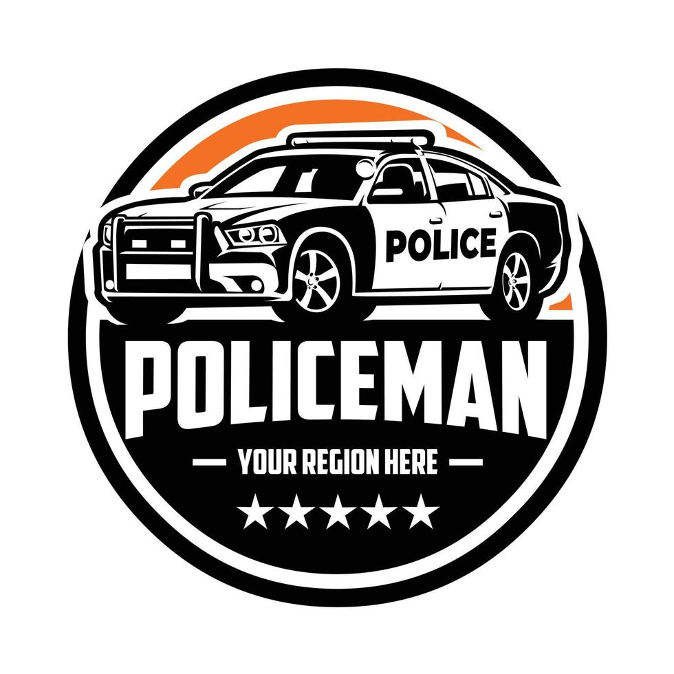 Policeman Emblem Circle Logo Vector Art Isolated