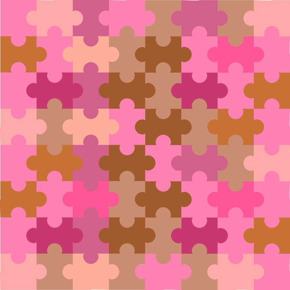 pink seamless pattern with puzzle background vector