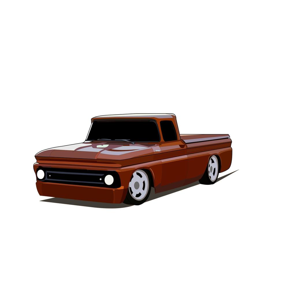 Isolated pickup vehicle with white background vector