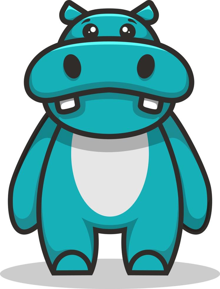 Standing Cute Hippo Mascot Logo vector