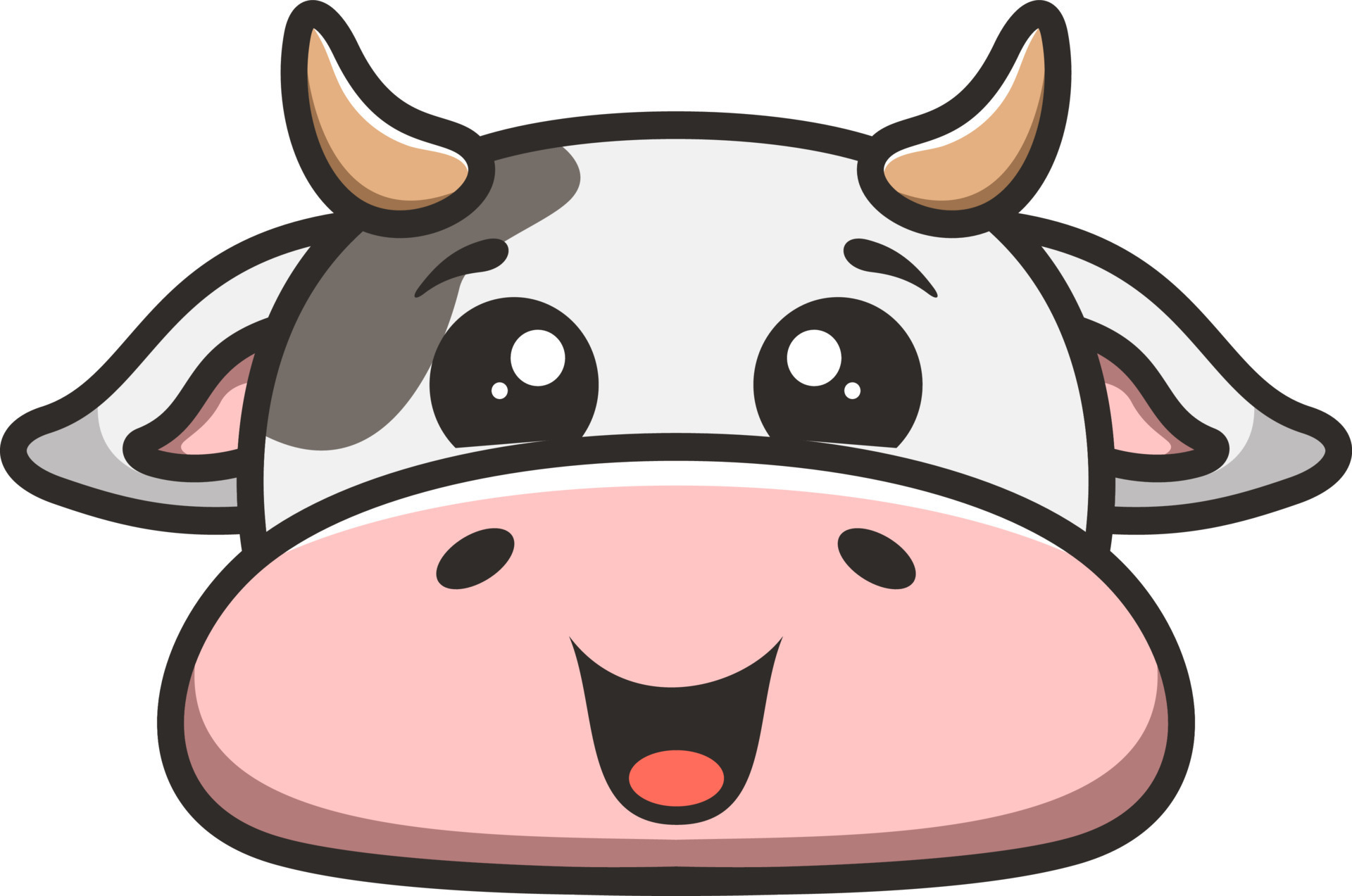 Head Cute Cow Mascot Logo 18905791 Vector Art at Vecteezy