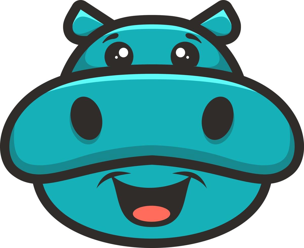 Head Cute Hippo Mascot Logo vector