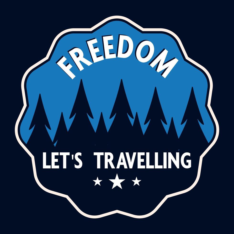 Mountain Outdoor Adventure Label Vector Illustration Retro Vintage Badge Sticker And T-shirt Design