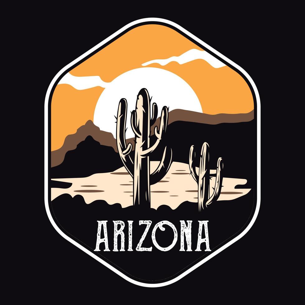 Adventure Cactus Label Vector Illustration Retro Vintage Badge Sticker And T-shirt Design