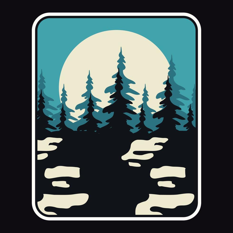 Mountain Outdoor Adventure Label Vector Illustration Retro Vintage Badge Sticker And T-shirt Design