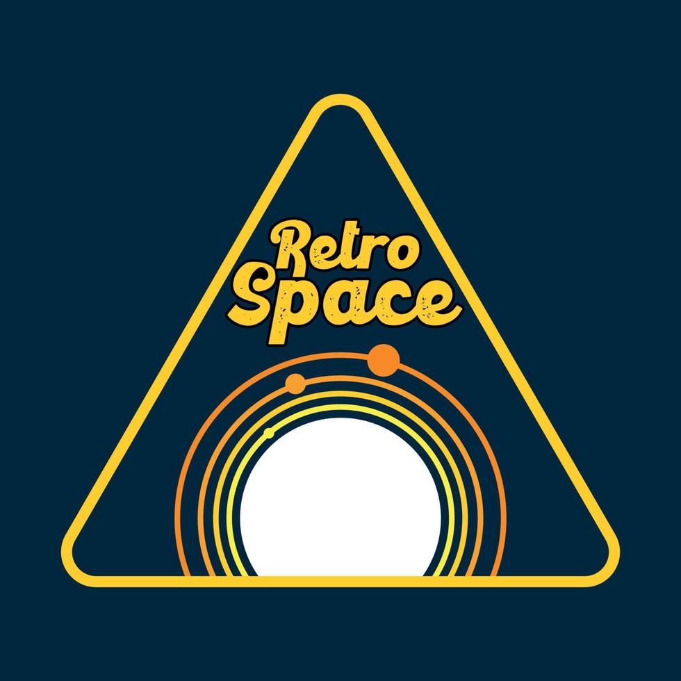 Space Label Vector Illustration Retro Vintage Badge Sticker And T-shirt Design