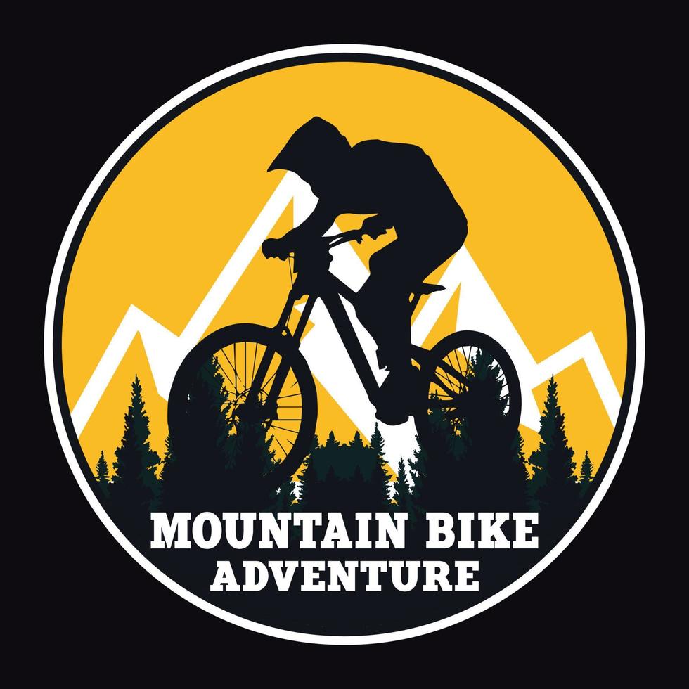 Adventure Cycling Label Vector Illustration Retro Vintage Badge Sticker And T-shirt Design