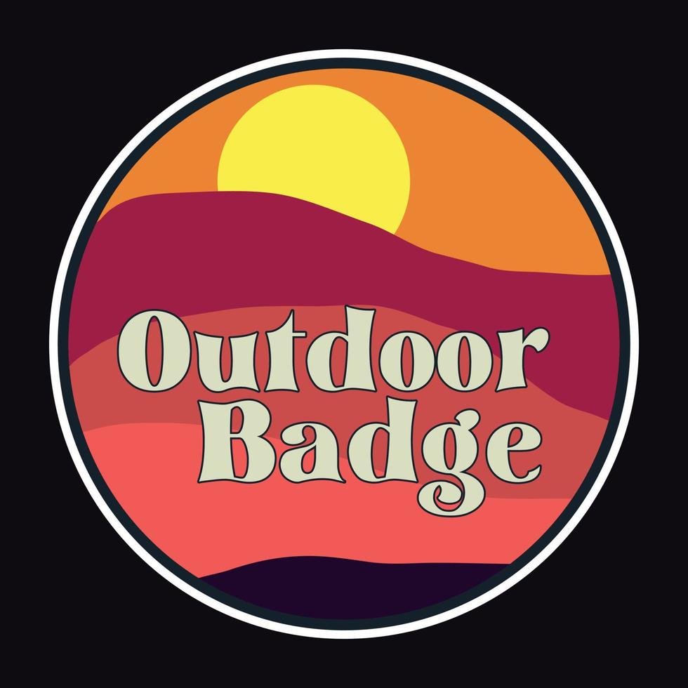 Mountain Outdoor Adventure Label Vector Illustration Retro Vintage Badge Sticker And T-shirt Design