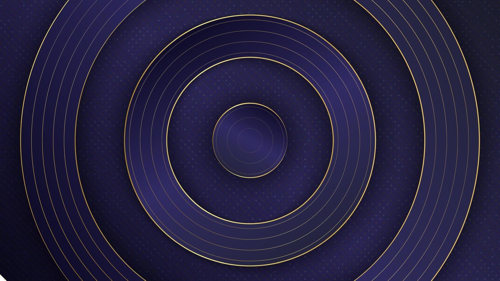 royal blue and gold circle background. Vector illustration