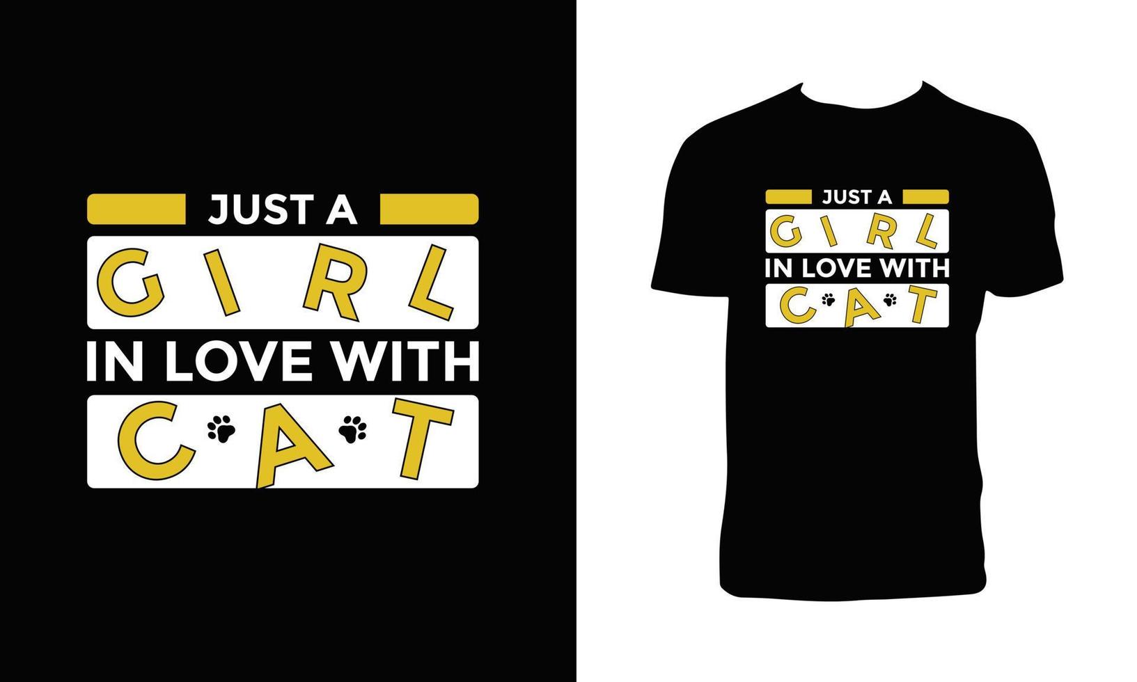 Cat Typography Vector T Shirt Design