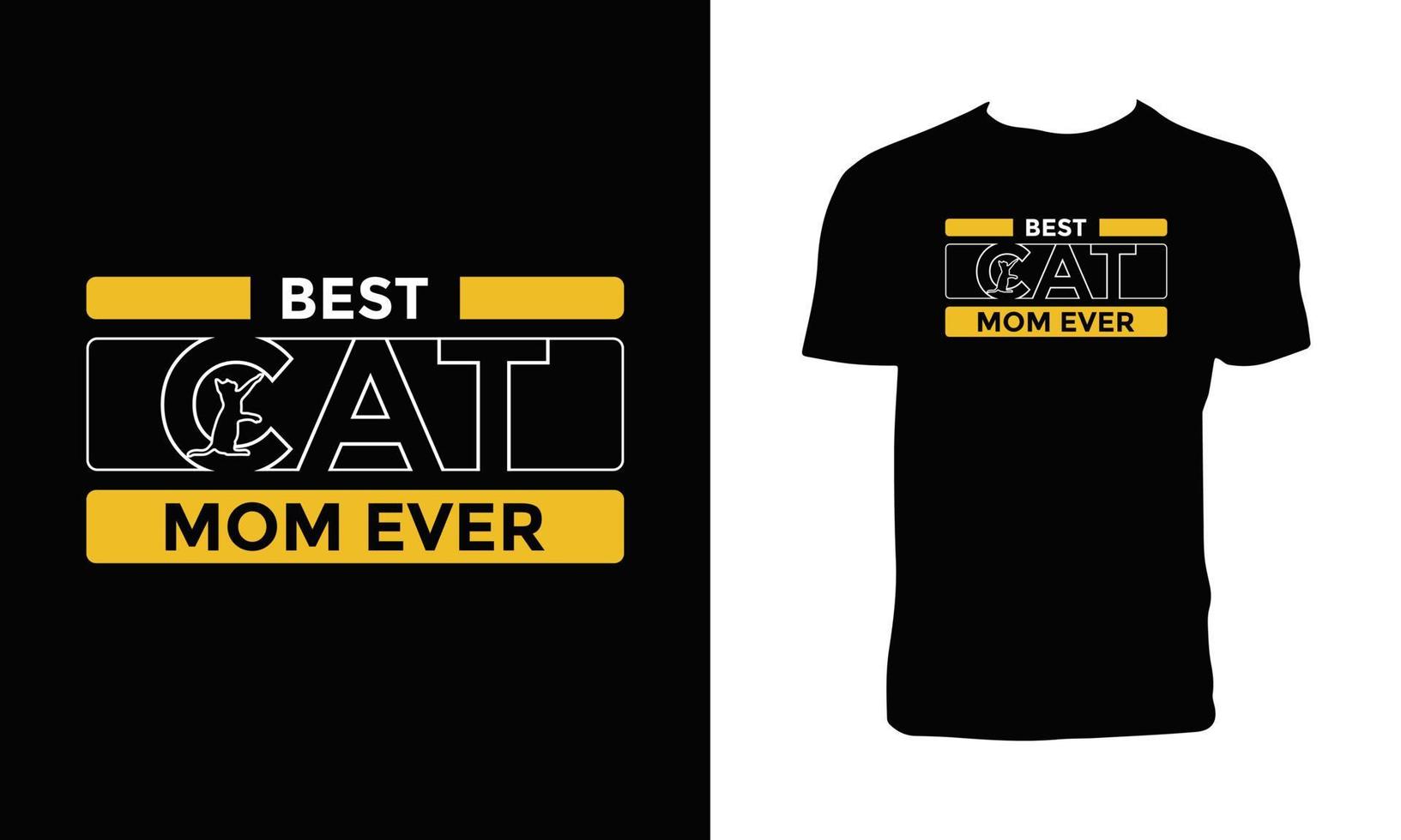 Cat Typography Vector T Shirt Design