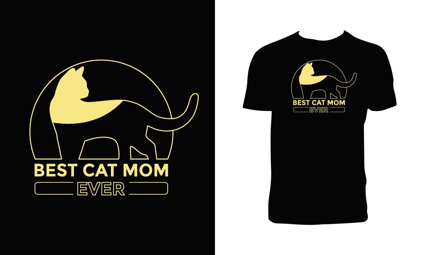 Cat T Shirt And Apparel Design vector