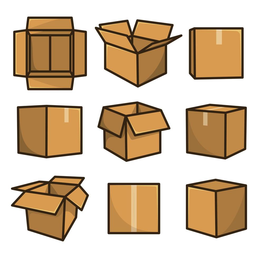 Set of cardboard boxes for shipping vector