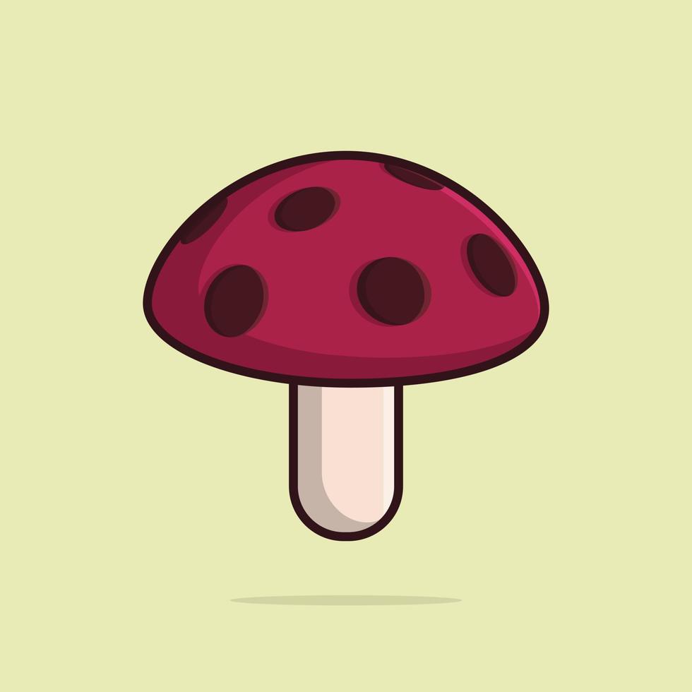 Dark color amanita mushrooms vector illustration